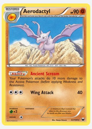 Aerodactyl — catalogusbeeld