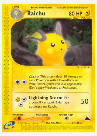 Raichu — catalogusbeeld