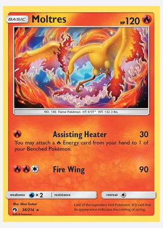 Moltres — catalogusbeeld