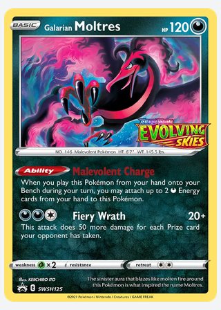 Galarian Moltres — catalogusbeeld