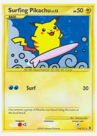 Surfing Pikachu — catalogusbeeld