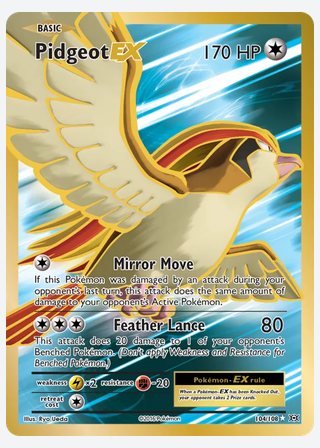 Pidgeot EX — catalogusbeeld