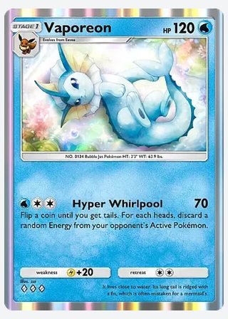Vaporeon — catalogusbeeld
