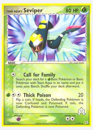 Team Aqua's Seviper — catalogusbeeld