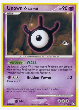 Unown W — catalogusbeeld