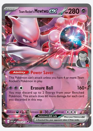 Team Rocket's Mewtwo ex — catalogusbeeld