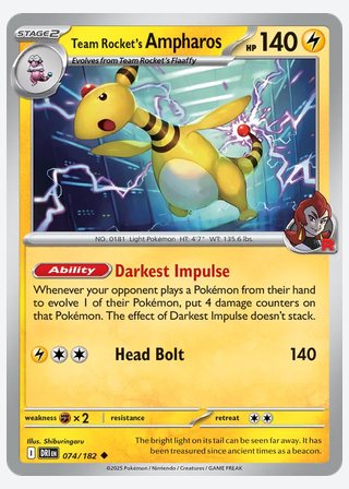 Team Rocket's Ampharos — catalogusbeeld