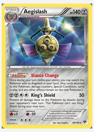 Aegislash — catalogusbeeld