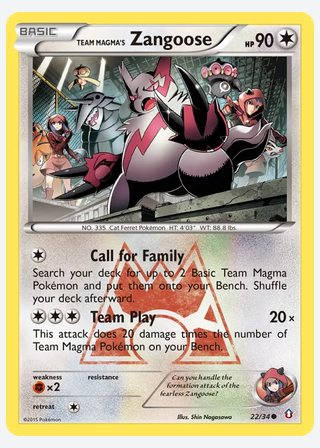 Team Magma's Zangoose — catalogusbeeld