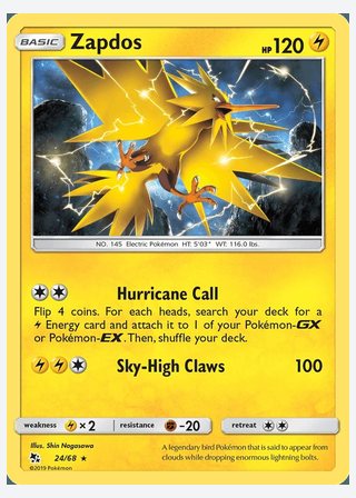 Zapdos — catalogusbeeld