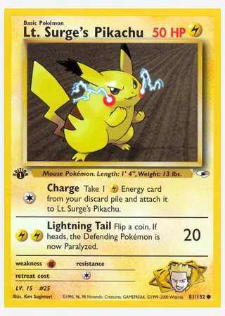 Lt. Surge's Pikachu — catalogusbeeld