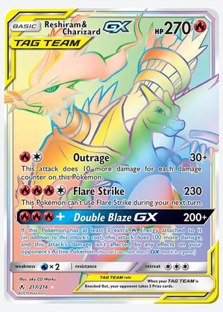 Reshiram & Charizard GX — catalogusbeeld