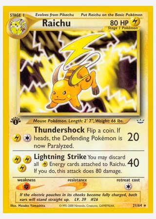 Raichu — catalogusbeeld