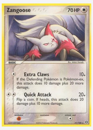 Zangoose — catalogusbeeld
