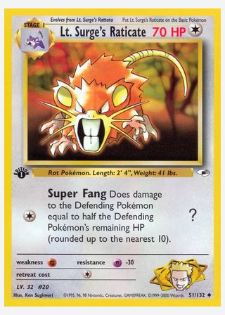 Lt. Surge's Raticate — catalogusbeeld