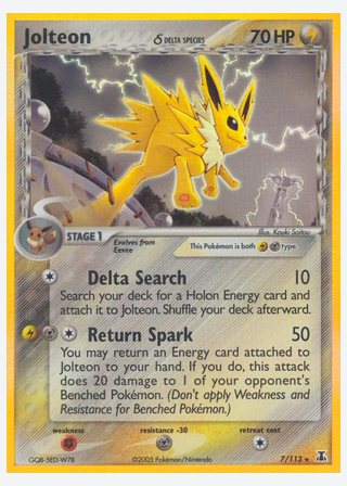 Jolteon δ — catalogusbeeld