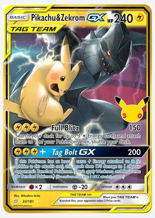 Pikachu & Zekrom GX — catalogusbeeld
