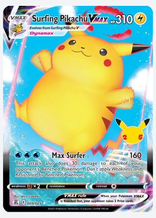 Surfing Pikachu VMAX — catalogusbeeld