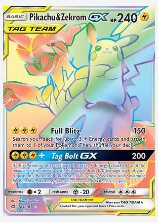 Pikachu & Zekrom GX — catalogusbeeld