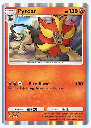 Pyroar — catalogusbeeld