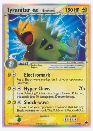 Tyranitar ex δ — catalogusbeeld