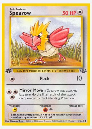 Spearow — catalogusbeeld