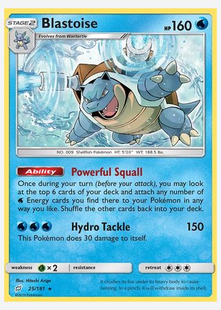 Blastoise — catalogusbeeld