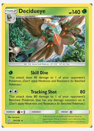 Decidueye — catalogusbeeld