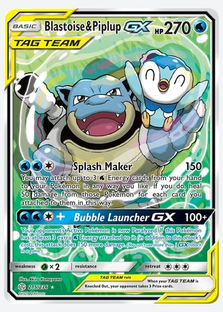 Blastoise & Piplup GX — catalogusbeeld