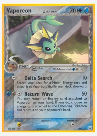 Vaporeon δ — catalogusbeeld