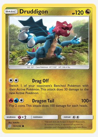 Druddigon — catalogusbeeld
