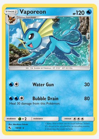 Vaporeon — catalogusbeeld