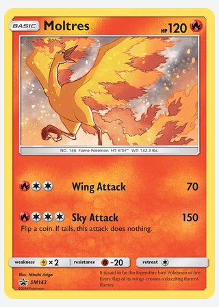Moltres — catalogusbeeld