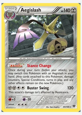 Aegislash — catalogusbeeld