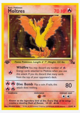 Moltres — catalogusbeeld