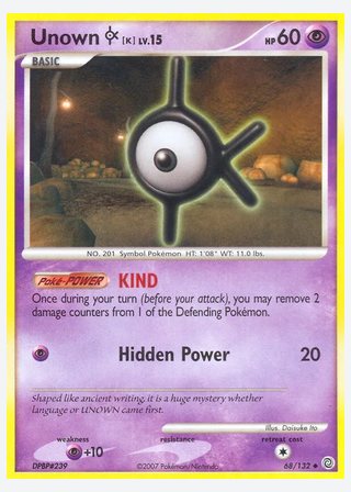Unown K — catalogusbeeld
