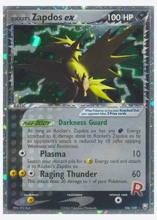 Rocket's Zapdos ex — catalogusbeeld