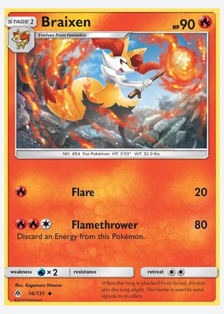 Braixen — catalogusbeeld