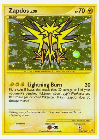 Zapdos — catalogusbeeld