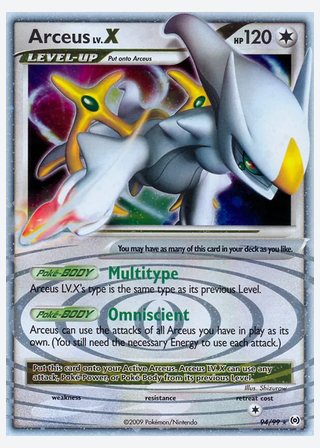 Arceus LV.X — catalogusbeeld