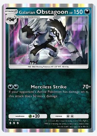 Galarian Obstagoon — catalogusbeeld