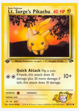Lt. Surge's Pikachu — catalogusbeeld