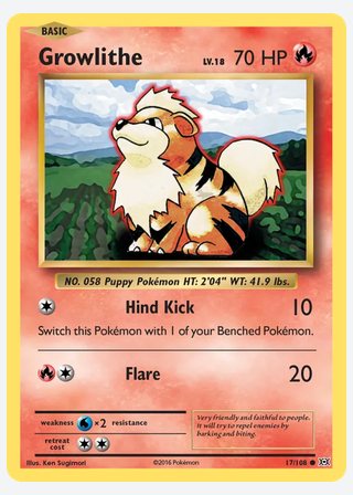 Growlithe — catalogusbeeld
