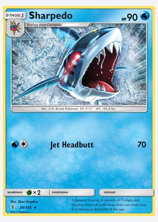Sharpedo — catalogusbeeld