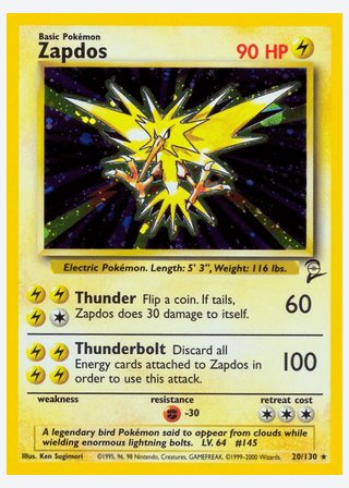 Zapdos — catalogusbeeld