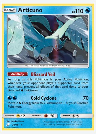 Articuno — catalogusbeeld