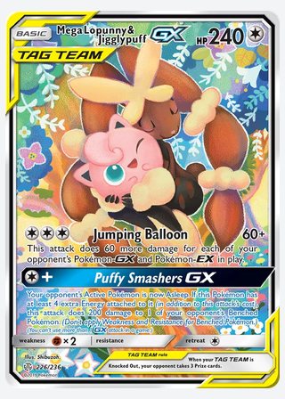 Mega Lopunny & Jigglypuff GX — catalogusbeeld