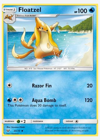 Floatzel — catalogusbeeld