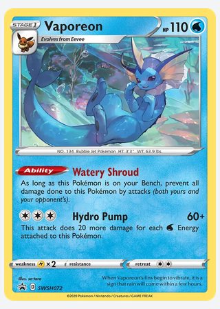 Vaporeon — catalogusbeeld