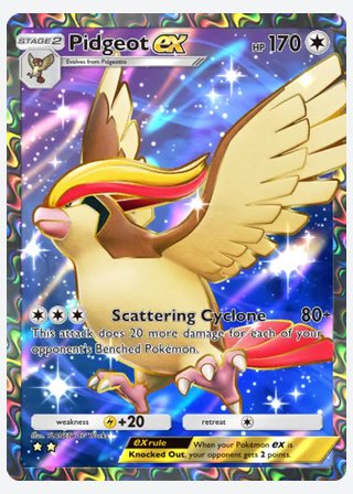 Pidgeot ex — catalogusbeeld